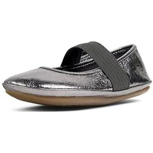 Camper Juiste lederen Mary Jane Flats voor meisjes, ultra-comfortabele ballerinaschoenen met comfortabel voetbed, lederen voering en flexibele rubberen buitenzool, Donker Grijs 155, 13.5 Little Kid