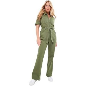 Joe Browns Dames Bloemen Geborduurde Stretch Katoen Utility Riem Jumpsuit, Groen, 36