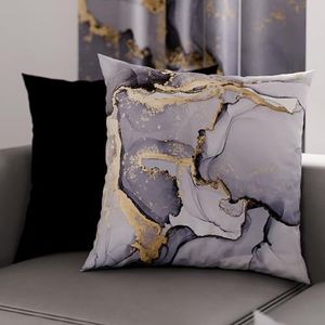 PETTI Artigiani Italiani - 1 paar kussenslopen 80 x 80 cm van microvezel, decoratief kussen voor slaapkamer, bank, woonkamer, set van 2 kussenslopen, marmergrijs marmer, 100% Made in Italy