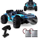 OVERMAX Hooligan grote snelle RC auto, schaal 1:10, snelheid 50km/u, bereik 100m, 4x4 rijden, tot 40 minuten speelplezier, LED verlichting, wielen 10cm, 2 Accu's, Olie vering, Solide constructie