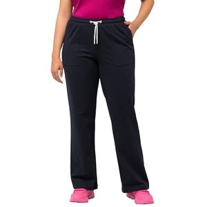 Ulla Popken, dames, grote maten, joggingbroek, kangoeroezak, marineblauw, 56W x 32L