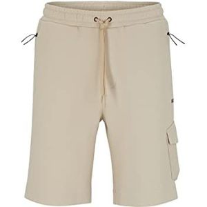 BOSS Hariq shorts voor heren van bijzonder elastische katoenmix met zakken met ritssluiting, beige, M