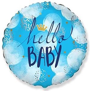 Ballonim® Hello Baby Blue ca. 48cm ballonnen folieballon party decoratie geboorte