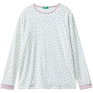 United Colors of Benetton T-Shirt M/L 35O03M04B, crèmewit bloemenpatroon 64Q, S Vrouwen, Bianco Panna Fantasia Floreale 64q, S