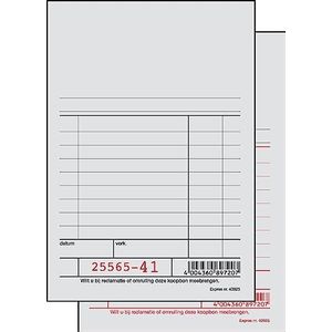 SIGEL Expres 40925 cassablok, grijs, genummerd, blauw papier - Nederlands kassablok 10 x 16 cm, 10 stuks à 2 x 50 vellen