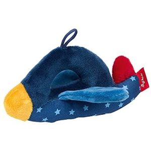 Sigikid RedStars grijpend vliegtuig, babyspeelgoed met knispende folie en rammelaar: grijpen, ontdekken, spelen, voor baby's vanaf de geboorte, art.nr. 42876, blauw, 14x9x4 cm
