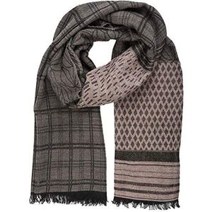 APART Fashion Dames Jacquard Patch Shawl sjaal, roze-grijs, One Size