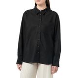 Yasflaxy Ls Linnen Shirt Noos, zwart, L