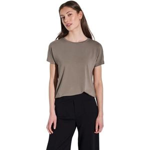STREET ONE - Shirttop Style Crista - Stone Brown - Met Hangende Schouders