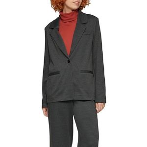 QS - Blazers - Grijs/Zwart - Jersey - Knoopsluiting, Gedeeltelijk Gevoerd, Geruit