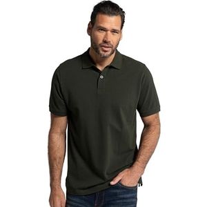 JP 1880 Poloshirt voor heren, bovendeel, knoopsluiting, hemdkraag, piqué polohemd, Donker olijf, L