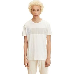 TOM TAILOR Denim Uomini T-shirt met blokstrepen 1033037, 10338 - Soft Light Beige, XL