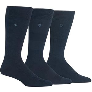 Chaps Heren superzachte jurk crew-sokken-3 paar pakpatronen en texturen, Solid Navy Argyle, 6-12