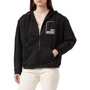 Love Moschino Dames Oversize fit Hoodie Jacket met rits, zwart, M, zwart, M