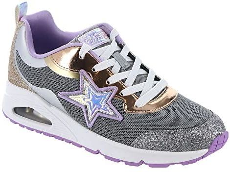 Skechers Straatsneakers voor meisjes, Gunmetal Synthetische Multi Trim, 35 EU