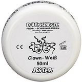 Eulenspiegel 500507 Clown-wit, 50 ml, crème make-up op vetbasis