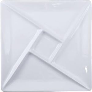 Swissmar F77103 Raclette/fondue porseleinen bord rond, porselein, 25,4 cm x 25,4 cm, bord voor het serveren van kaas/chocoladefondue/gourmetgerechten, cadeauset