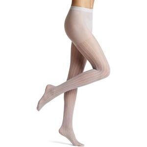 FALKE Dames Panty Linear Lounge W TI Transparent Gedessineerd 1 Stuk, Grijs (Silver 3290), M