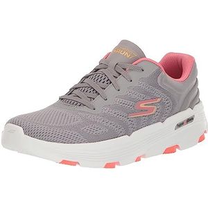 Skechers Dames GO Run 7.0 Driven, grijs textiel/koraal trim, 3 UK, Grijs textiel koraal Trim, 36 EU