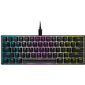 Corsair K65 RGB MINI 60% mechanisch gamingtoetsenbord (aanpasbare RGB-verlichting met enkele toetsen, CHERRY MX SPEED-toetsen, PBT-double-shot-keycaps, AXON-technologie), QWERTZ, zwart