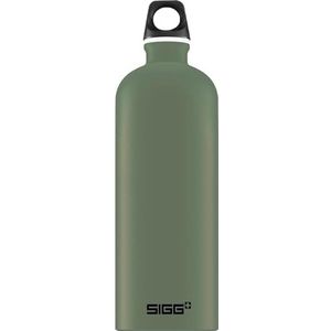 SIGG Traveller Leaf Green Aluminium drinkfles, klimaatneutraal gecertificeerd, geschikt voor koolzuurhoudende dranken, lekvrij, vederlicht, BPA-vrij, groen, 0,6 l