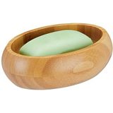 Relaxdays zeepbakje bamboe - zeephouder badkamer - zeepschaaltje - wastafel accessoire