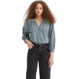 Levi's Lainey Blouse Shirt voor dames, Mona Plaid Crown Blu, S