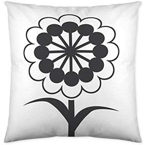 Tsuki Kussensloop, wit, zwart, zonder vulling