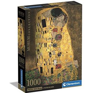 Clementoni - Museum Collection-The Kiss-1000 stukjes voor volwassenen, kunst, puzzelschilderijen, beroemde schilderijen, made in Italy, meerkleurig, 39790