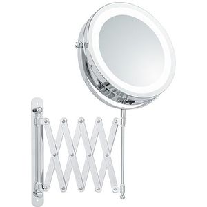 Libaro Melfi Led-cosmeticaspiegel, vergrotingsspiegel, schaarspiegel, telescopisch, uittrekbaar, wandmontage, batterij (5x)