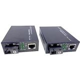 Elfcam® – 2 stuks netwerkconverter Ethernet, media-converter tot een afstand van 20 km naar optische SC monomode, met adaptieve modus 10/1000 Mbps (1 RJ45-poort *1 RJ45-poort)