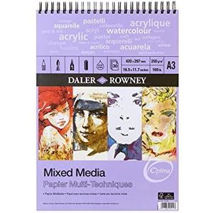 Daler Rowney - Mixed Media Spiral Sketchpad - 250gsm - 30 pagina's - A3 portret - Made in England