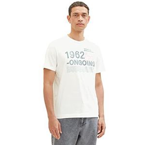 TOM TAILOR Heren 1036364 T-shirt, 10332-Off White, S, 10332 - Off White, S