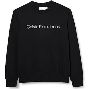 Calvin Klein Jeans Heren Core Instit Logo Sweatshirt, zwart., 3XL grote maten tall
