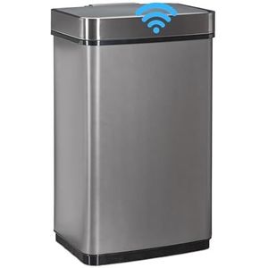 Relaxdays prullenbak - met sensor - 60 l - rvs - keuken - badkamer - op batterijen
