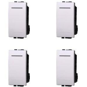 IXTRIMA Eenpolige knop 1P 10A compatibel Bticino Livinglight kleur wit - set 4 stuks