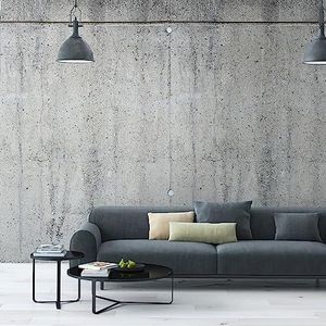 Fotobehang betonwand - Livingwalls wandbehang grijs - behang steenlook op 2,80 m x 1,59 m - behang woonkamer modern