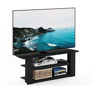 Furinno Parsons TV-entertainmentcentrum met 3 niveaus, hout, zwart, 34,04 x 34,04 x 41,91 cm
