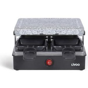 Livoo Racletteapparaat voor 4 personen - Gourmetstel - Zwart