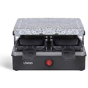 Livoo Racletteapparaat voor 4 personen - Gourmetstel - Zwart