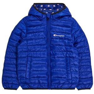 Champion Legacy Outdoor K - Light WR Allover Contrast Logo Hooded Jacket, Blue Electric, 3-4 jaar unisex - kinderen en jongeren SS24, Blauw