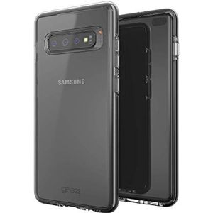 Gear4 Piccadilly Transparante telefoonhoes compatibel met Samsung Galaxy S10 Plus met verbeterde schokbescherming, D3O-beschermd, slank, robuust design, zwart