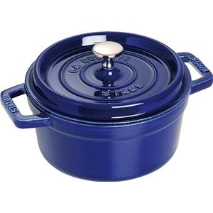 Staub Gietijzeren braadpan / cocotte, rond 20 cm, 2.24 L, donkerblauw