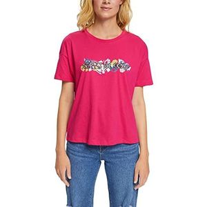 edc by ESPRIT T-shirt voor dames, 660/roze fuchsia, XS