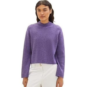 TOM TAILOR Denim Basic damestrui met geribbelde structuur, 32543-lila melange, XL
