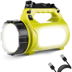 LE Led-handlamp, 1000 lumen, oplaadbare CREE-accu handlamp met powerbank, 10 W dimbare campinglamp incl. 3 lichtmodi, 2 helderheidsniveaus, USB-kabel voor noodgevallen, camping enz.