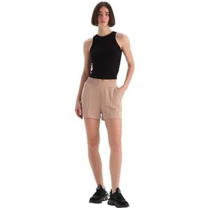 Dagi Light Brown Fashion Gebreide Regular Taille Modal Short Leg Shorts, L, lichtbruin, L