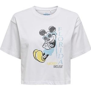 Onlmickey Minnie Life S/S Holiday Topjrs, wit (bright white), M