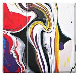 Homemania Kleurbord, 3-delig, Abstract from Living, Room-Multicolor, 69 x 3 x 50 cm, -HM203PKNV-39, polyester, hout