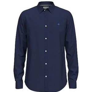 Essential Solid Poplin Shirt, Denim Blue 0155, S